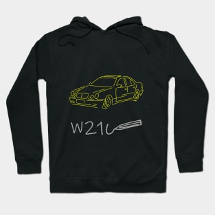 Mercedes W210 front  sketch grey yellow Hoodie